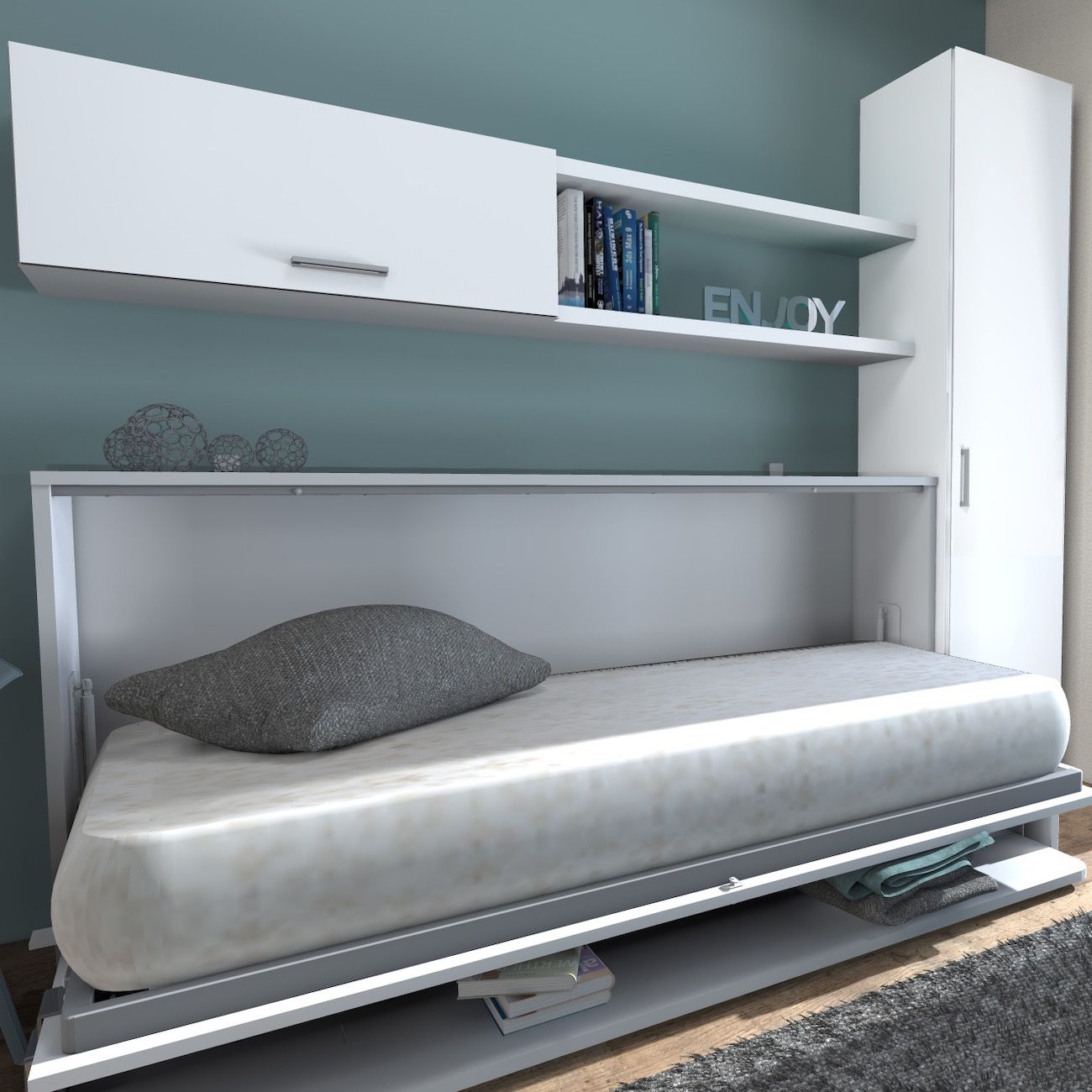 Letto singolo a scomparsa con scrivania Pronto