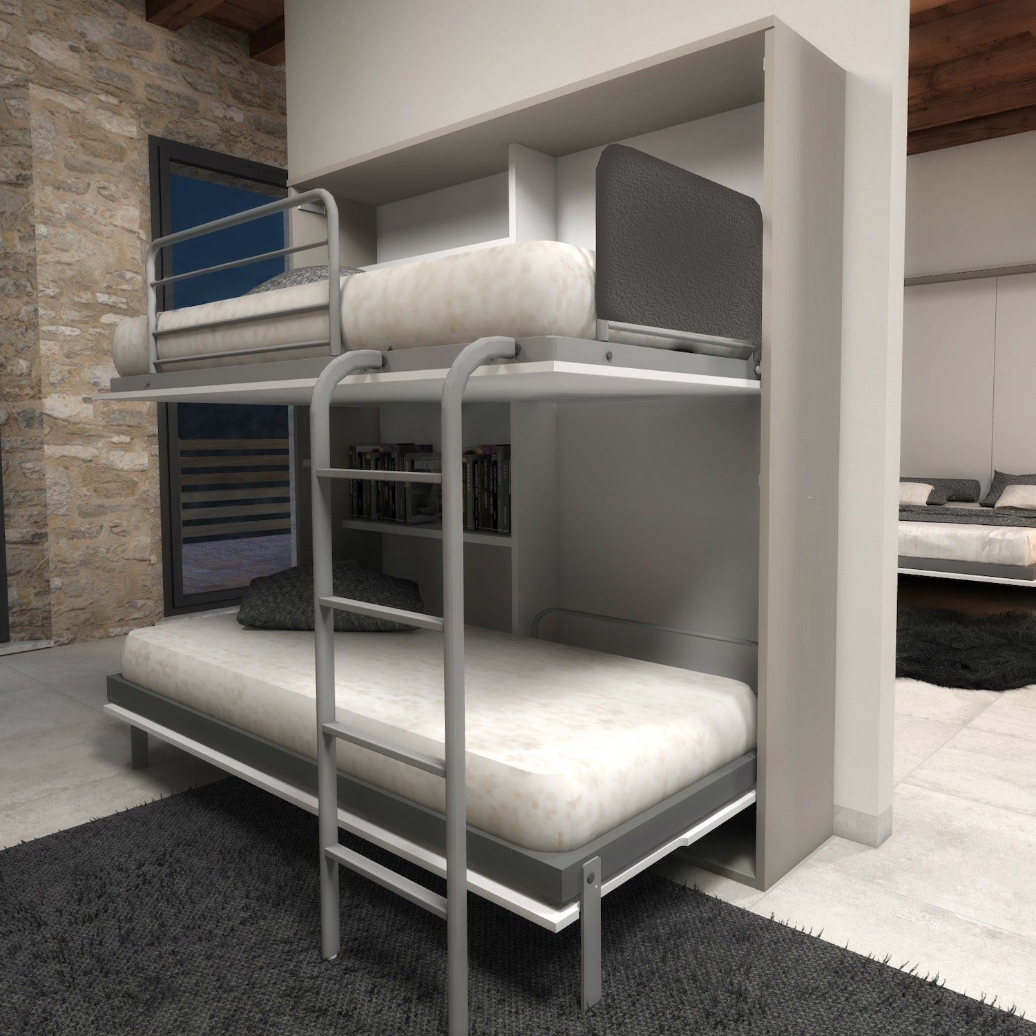 Letto a castello a scomparsa design moderno Express