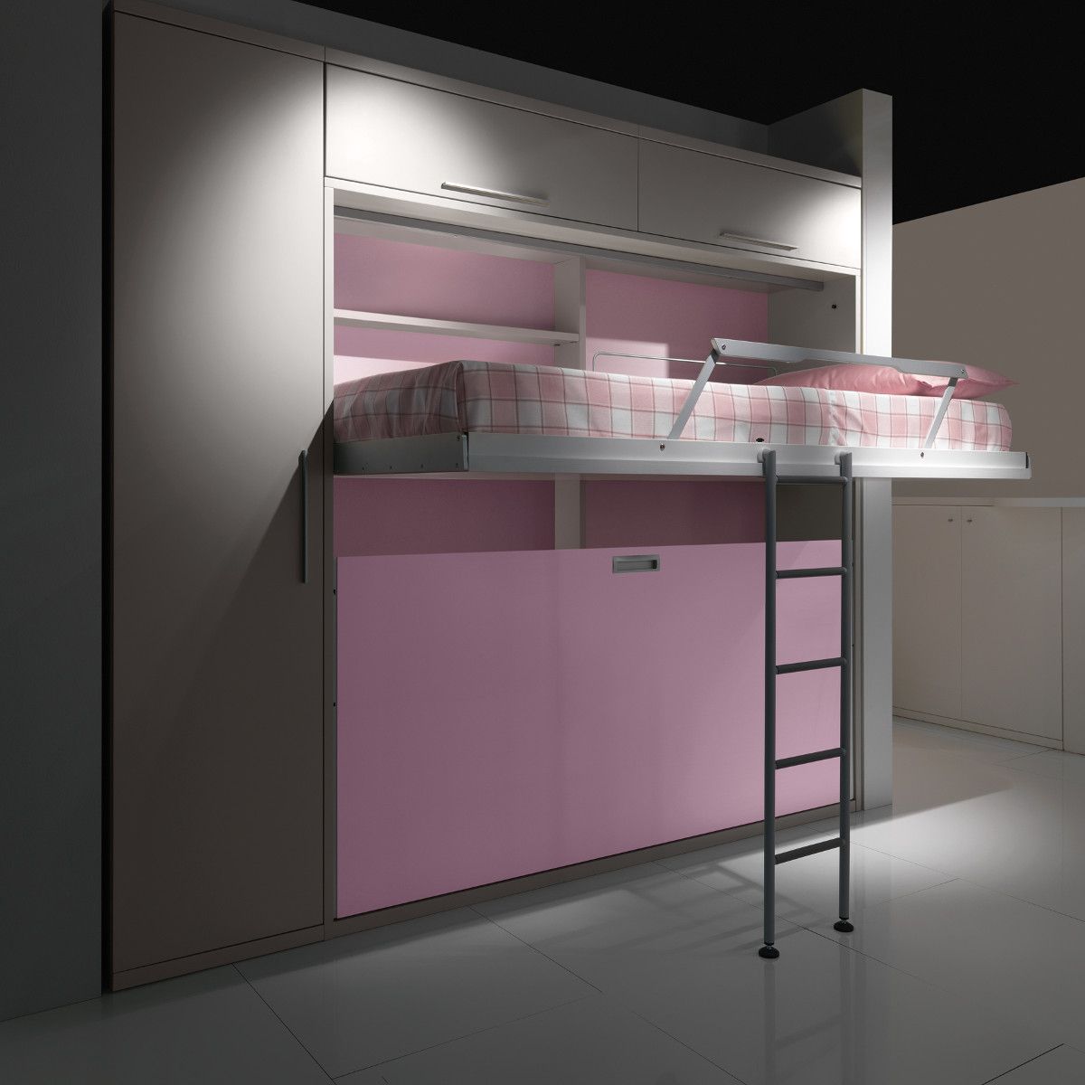 Letto a castello a scomparsa due letti indipendenti Duetto