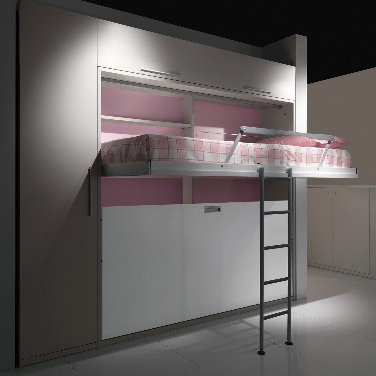 Letto a castello a scomparsa due letti indipendenti Duetto