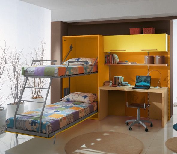 Letto a castello a scomparsa per cameretta bambini Rapido