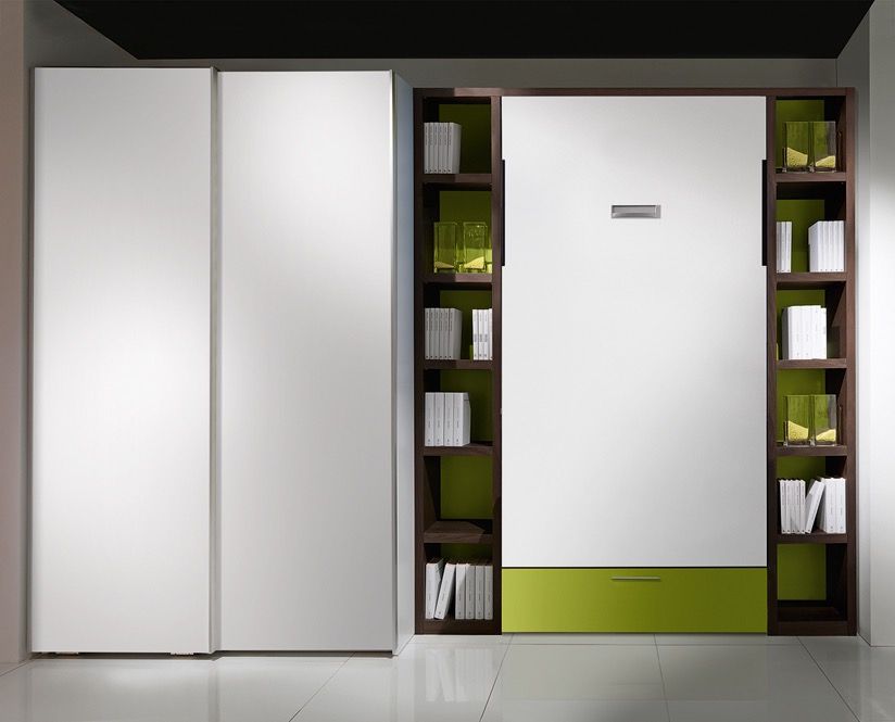 Letto singolo a scomparsa con cassettone Rapido