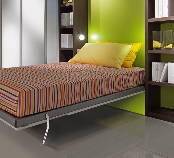 Letto singolo a scomparsa con cassettone Rapido