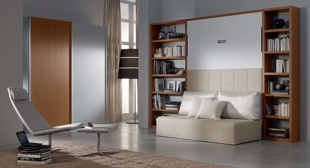 Letto matrimoniale a scomparsa con divano Domino