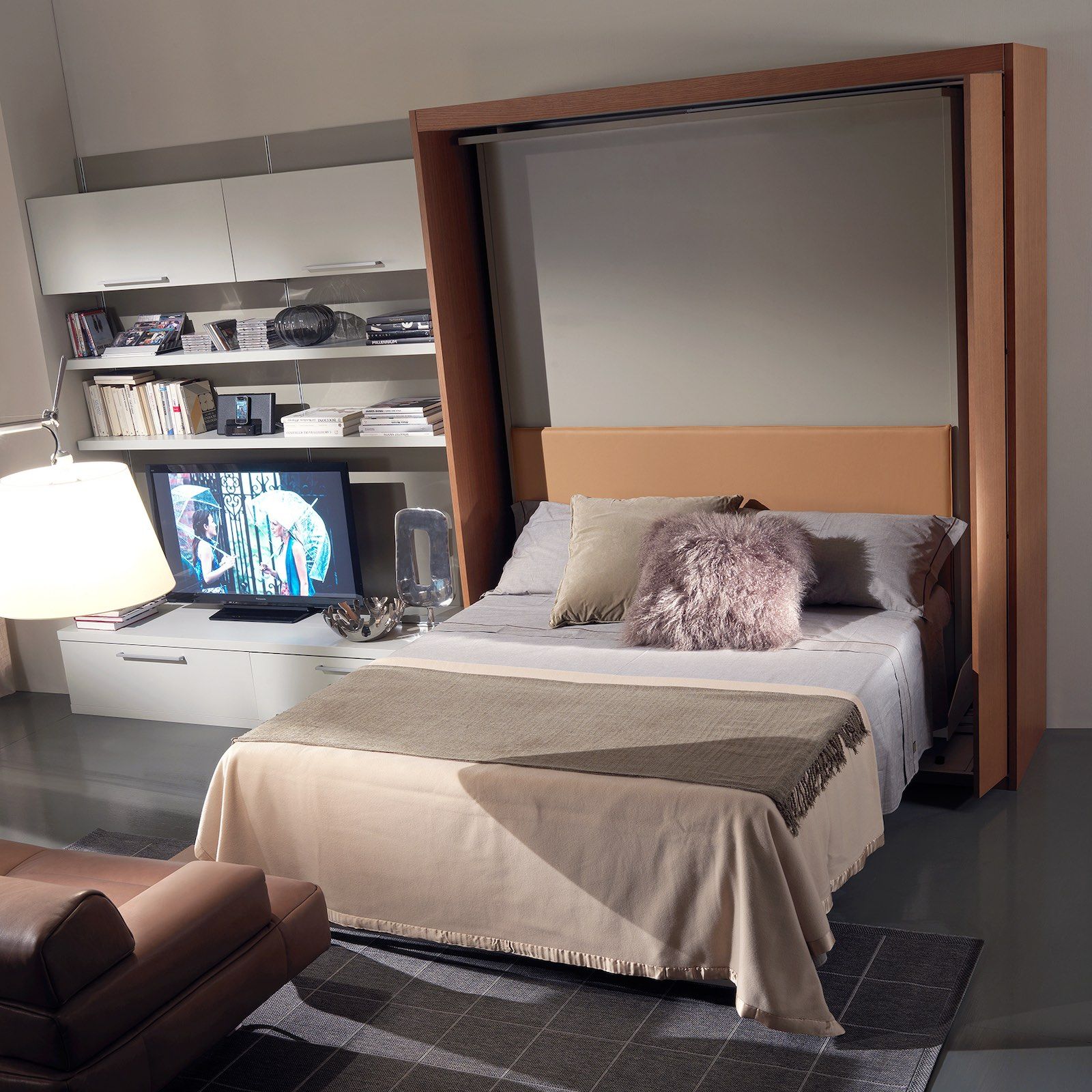 Letto matrimoniale a scomparsa girevole per soggiorno Doppio