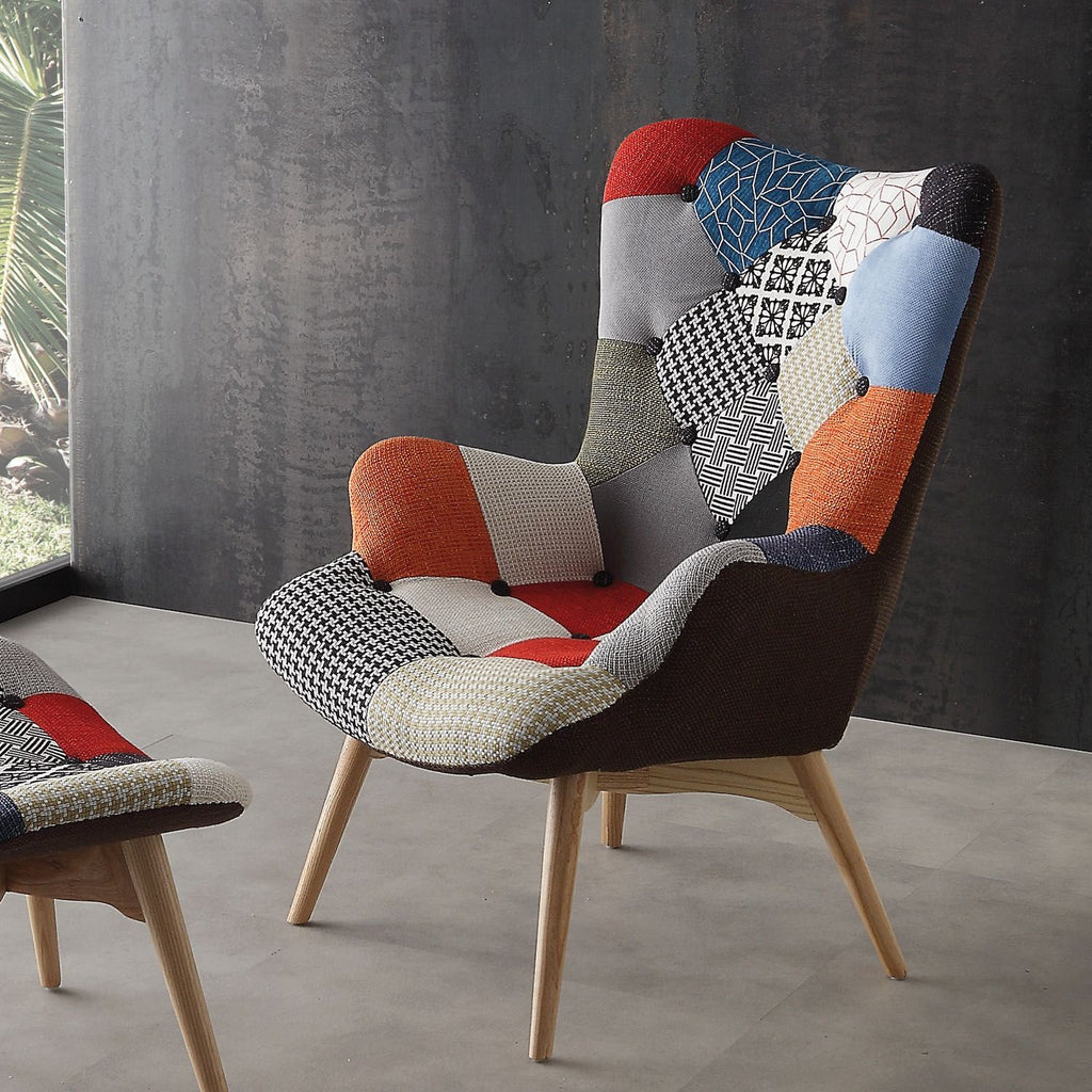 Poltrona patchwork per camera letto o soggiorno Kaunas