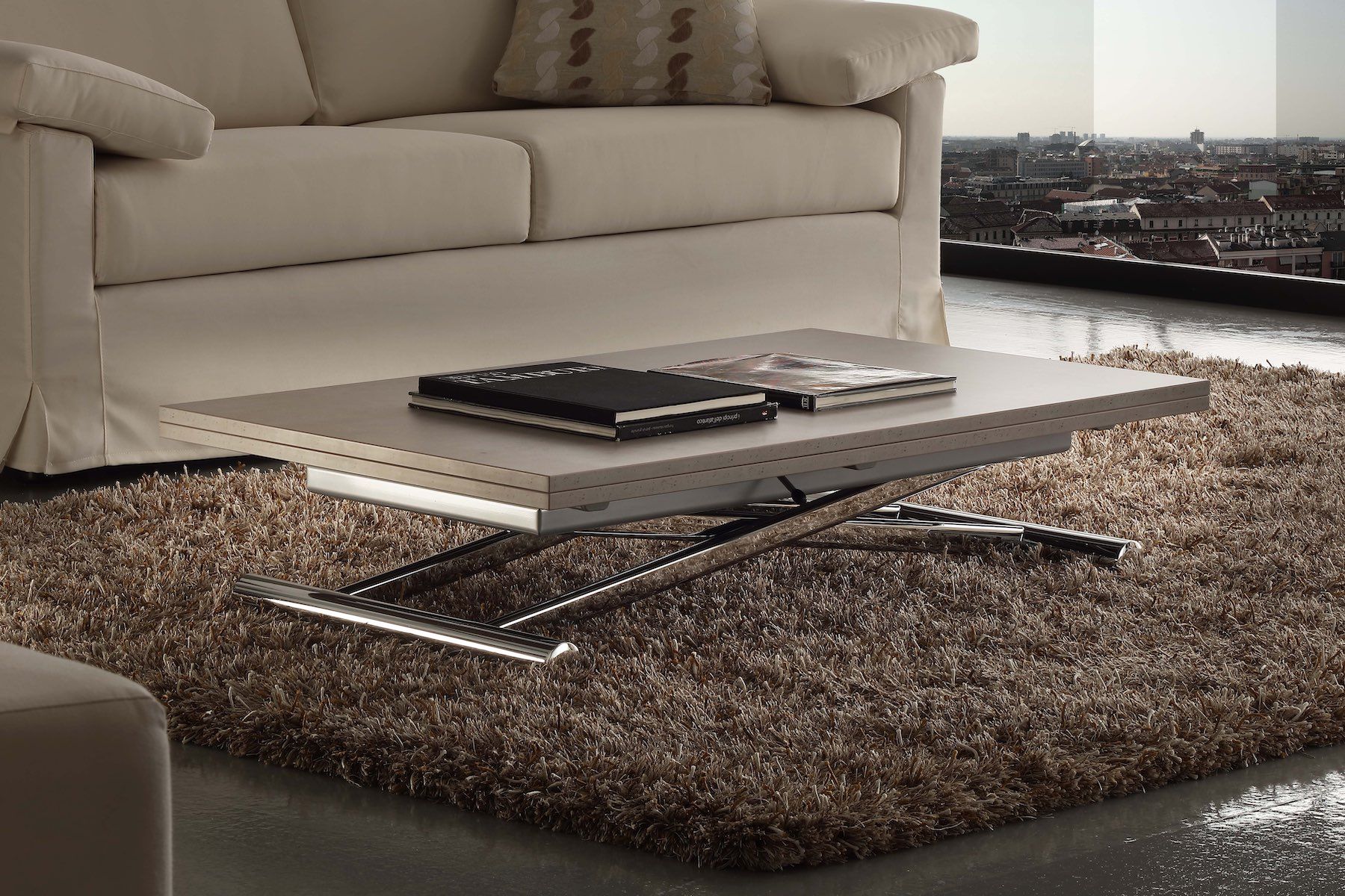 Tavolino da salotto Mind trasformabile in tavolo