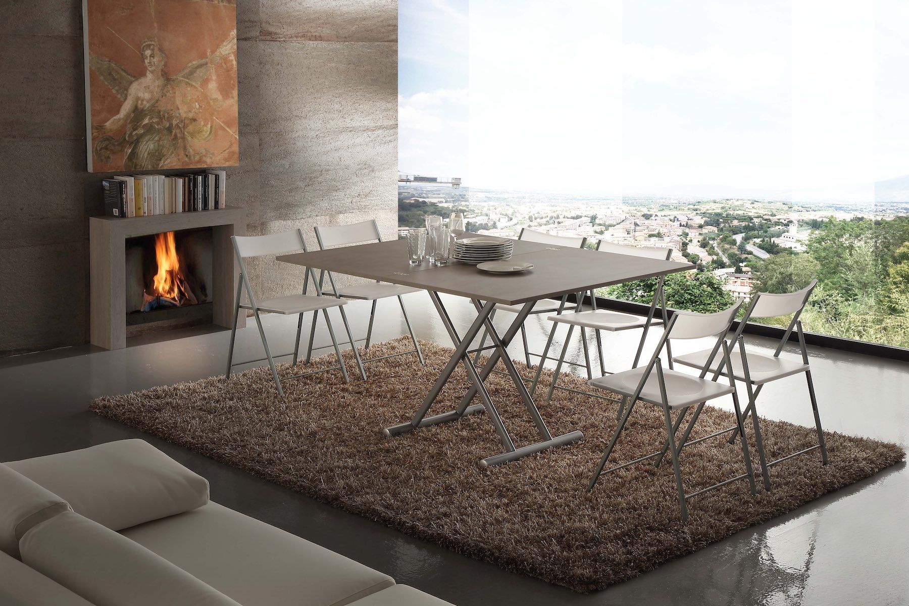 Tavolino da salotto Mind trasformabile in tavolo