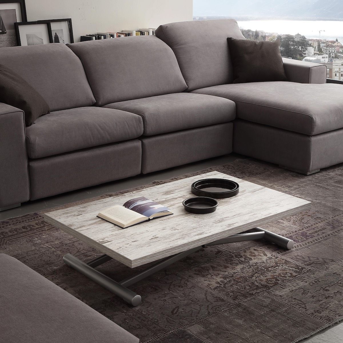 Tavolino da salotto Mind trasformabile in tavolo