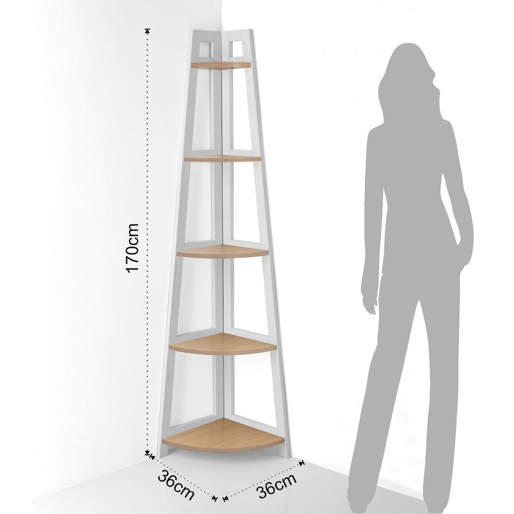 Libreria angolare bianca in legno Balsas