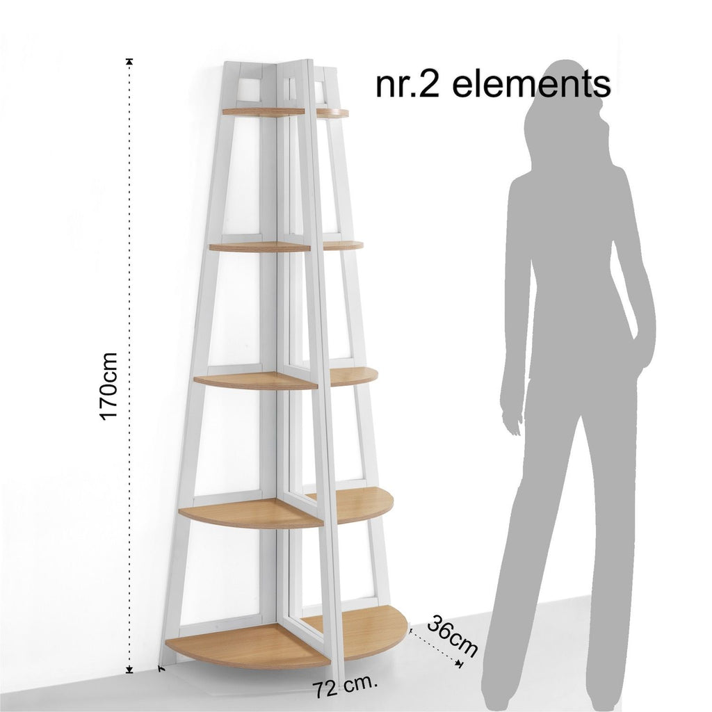 Libreria angolare bianca in legno Balsas