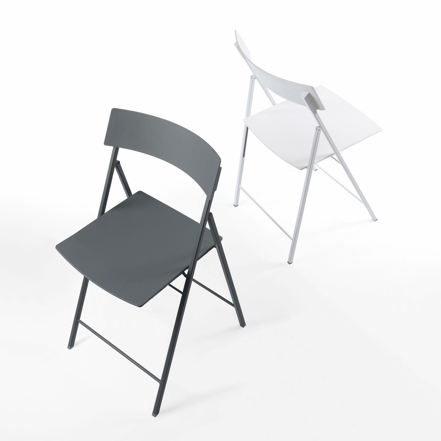 Set 6 sedie pieghevoli con carrello salvaspazio Kurt