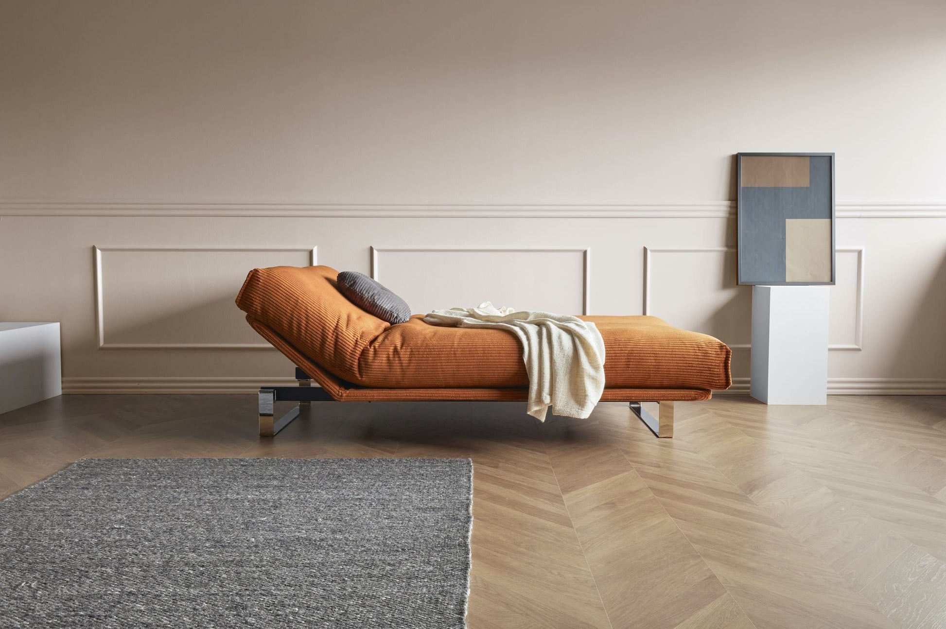 Divano letto Minimum matrimoniale reclinabile materasso classico 140 x 200 cm - 595 Corduroy Burnt Orange