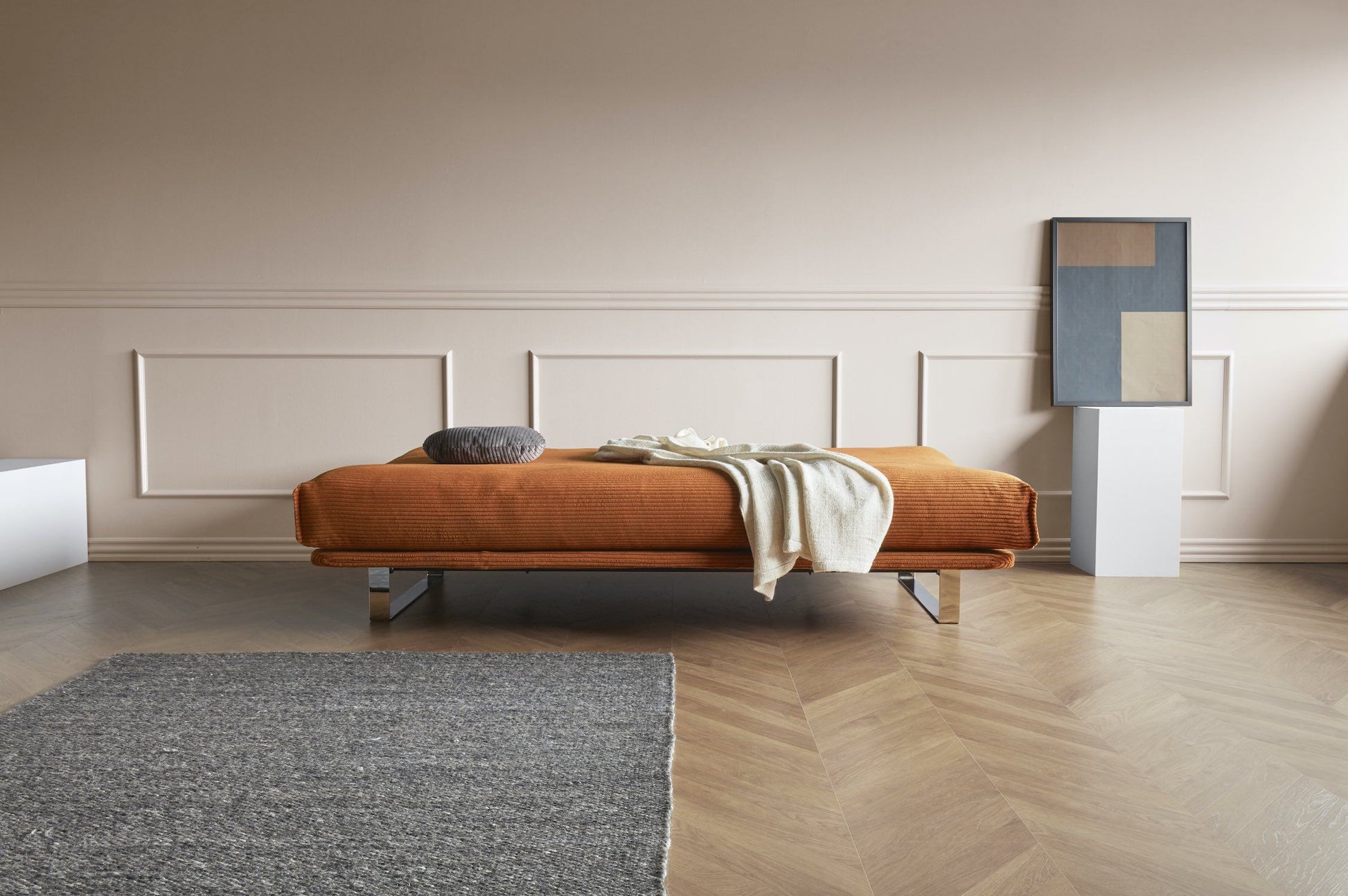 Divano letto Minimum matrimoniale reclinabile materasso classico 140 x 200 cm - 595 Corduroy Burnt Orange