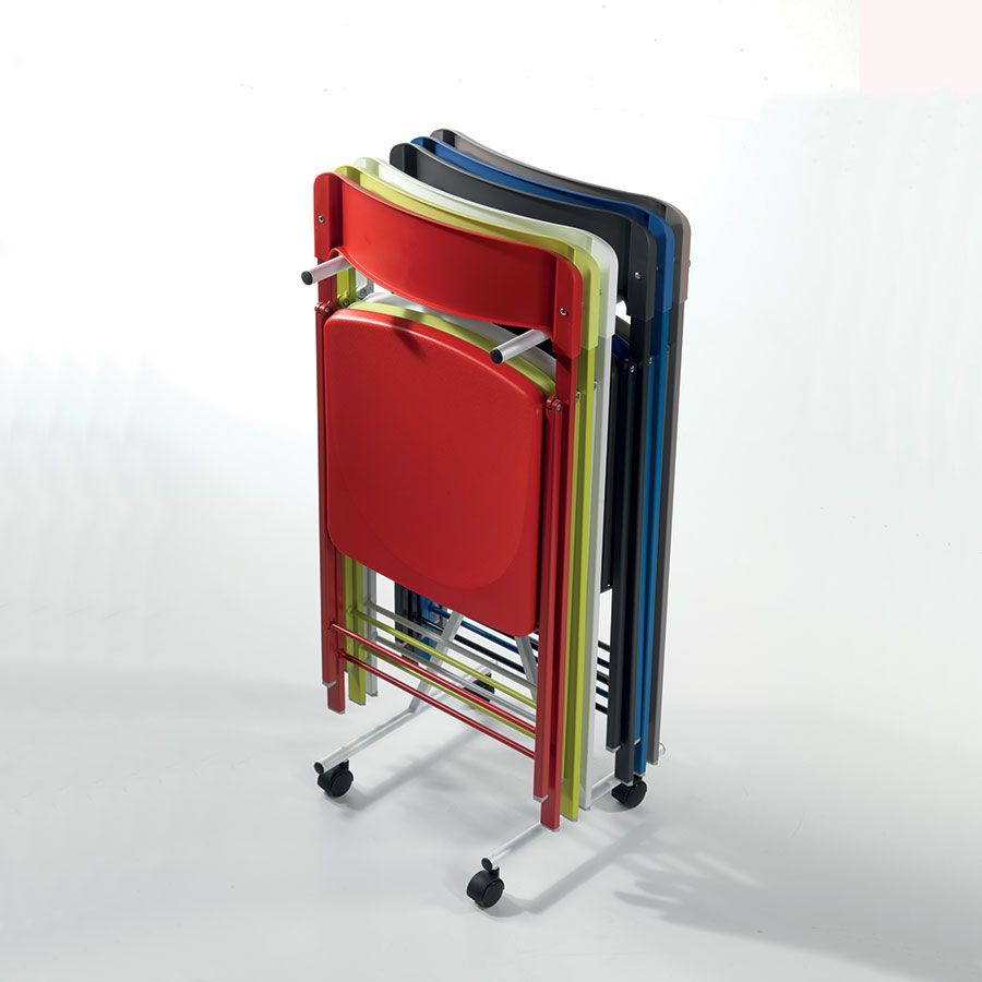 6 sedie pieghevoli con carrello salvaspazio Gary