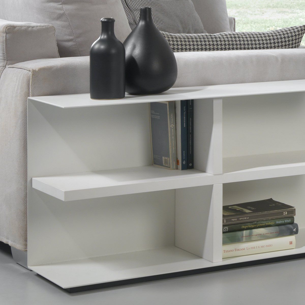 Mobile lato divano in acciaio e laminato Devon