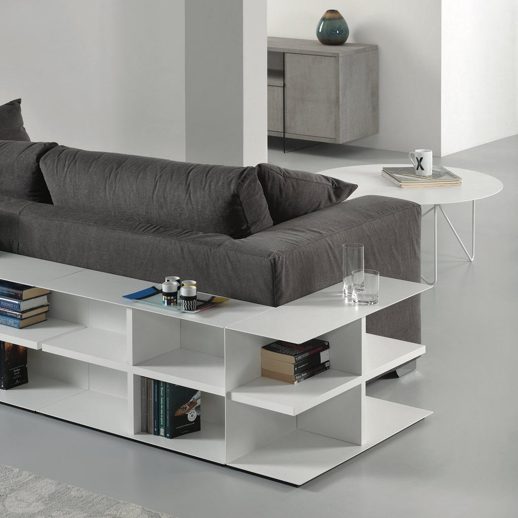 Mobile lato divano in acciaio e laminato Devon