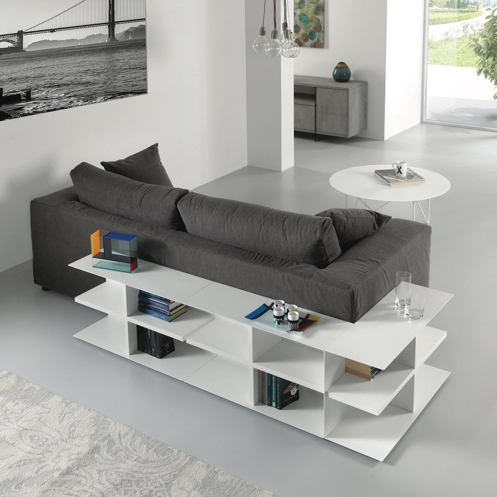 Mobile lato divano in acciaio e laminato Devon