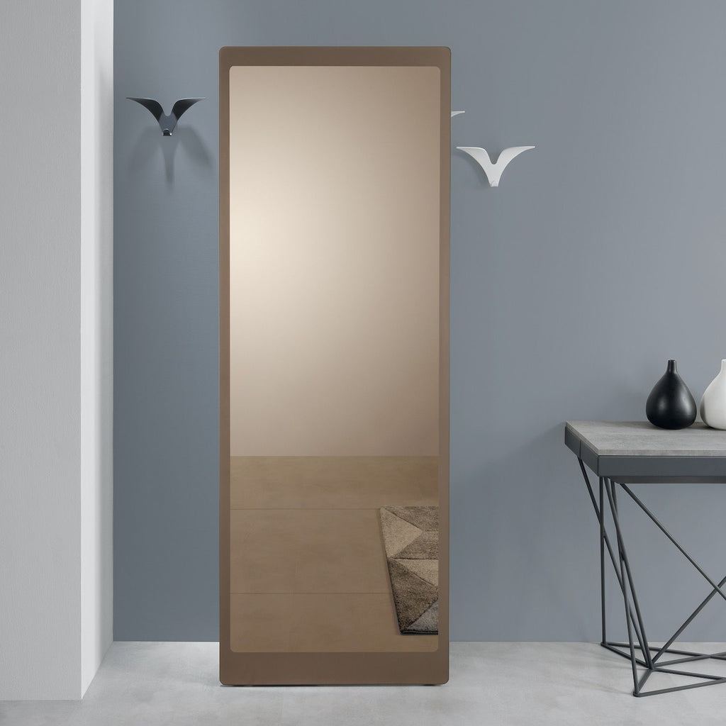 Specchio ad angolo con libreria e scarpiera Corinna