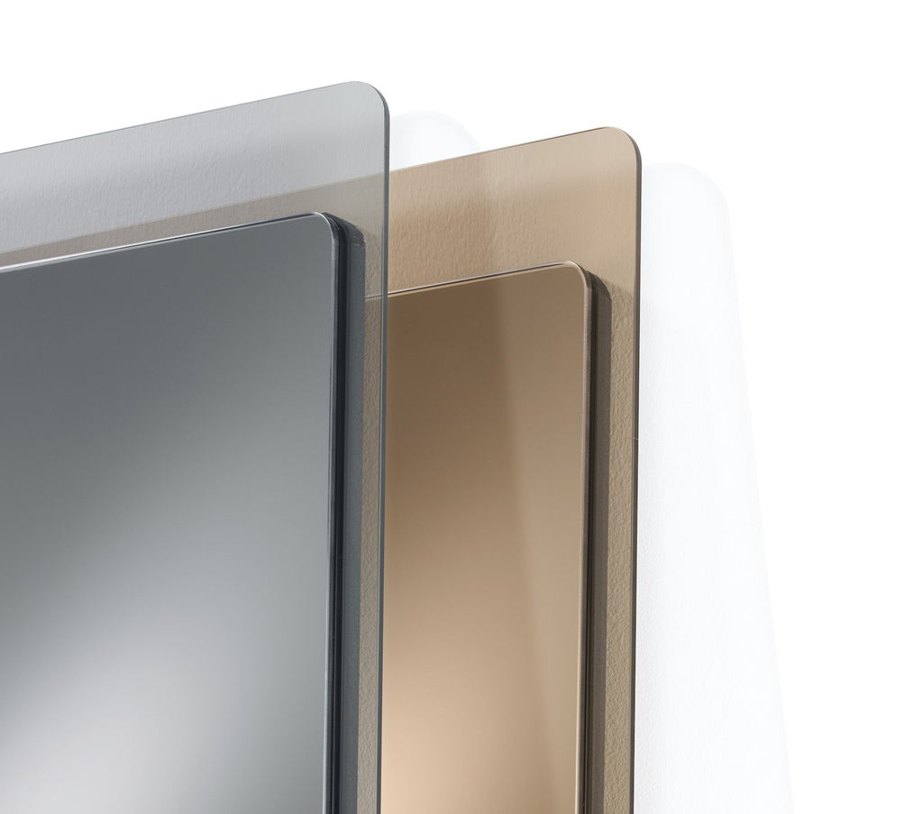 Specchio ad angolo con libreria e scarpiera Corinna