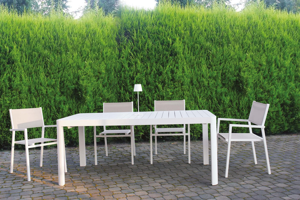 Tavolo da giardino allungabile in alluminio bianco GoldDust