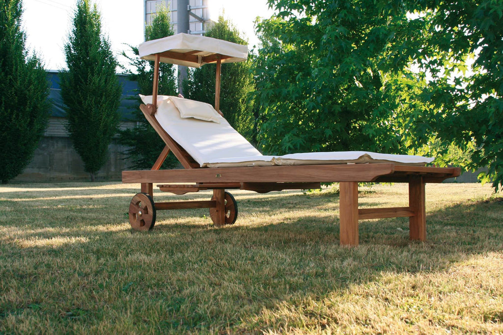 Lettino prendisole da giardino in legno massello TeakOnMe