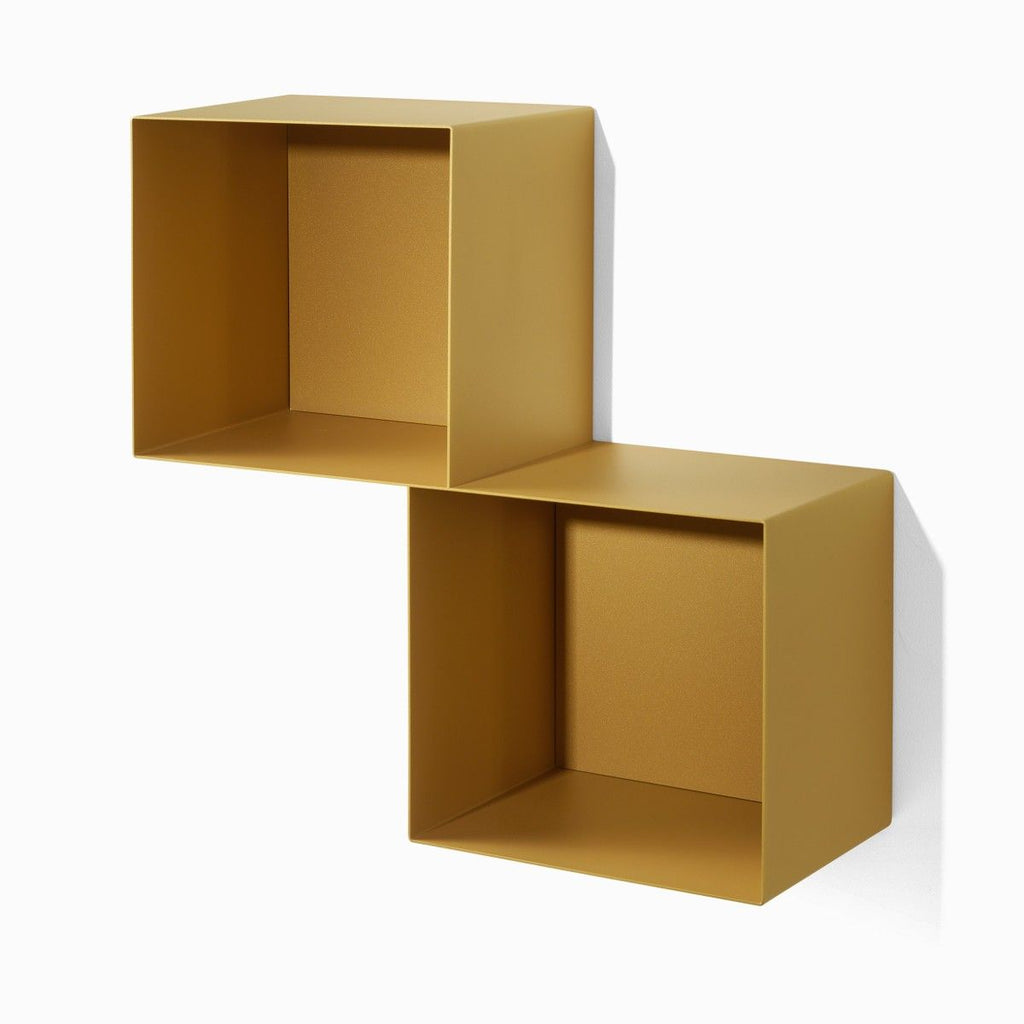 Set 3 mensole a cubo da parete in acciaio Naoki