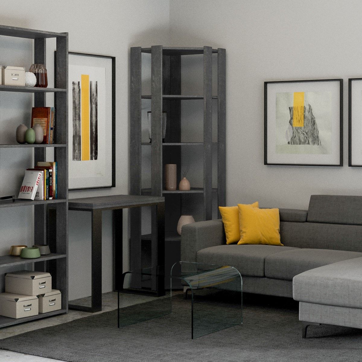 Libreria ad angolo verticale in legno Inedditah Angolo B