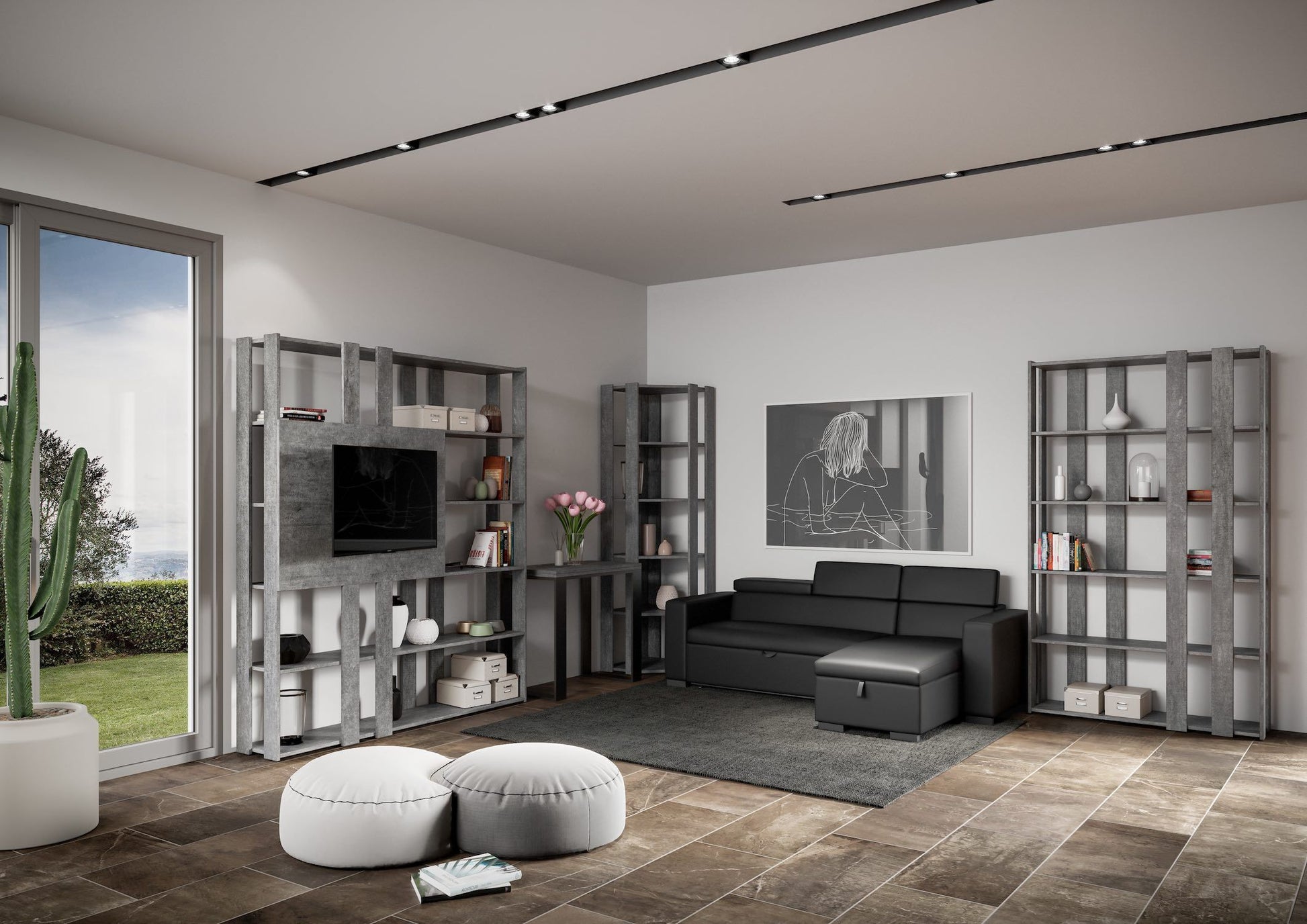 Libreria ad angolo verticale in legno Inedditah Angolo B