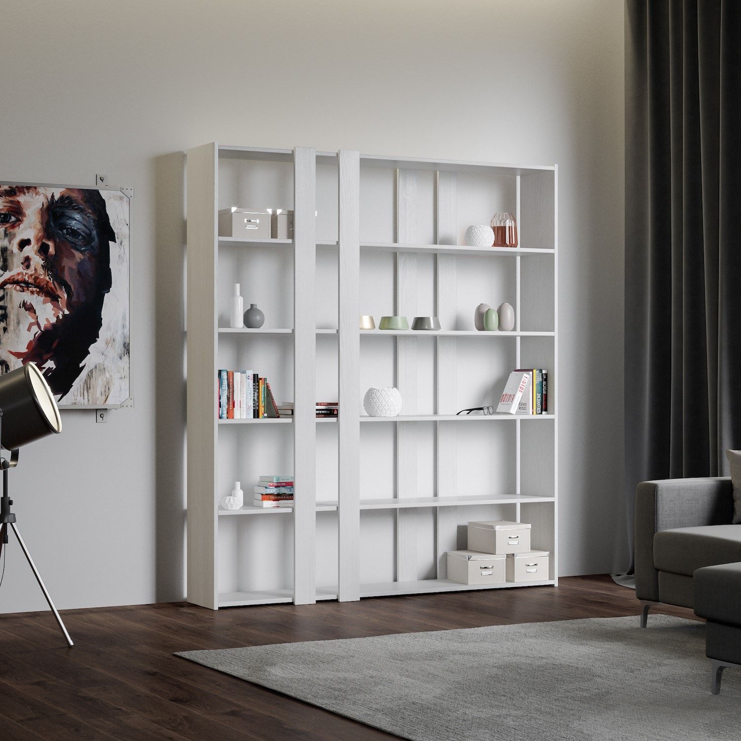 Libreria moderna autoportante a 6 ripiani Inedditah A