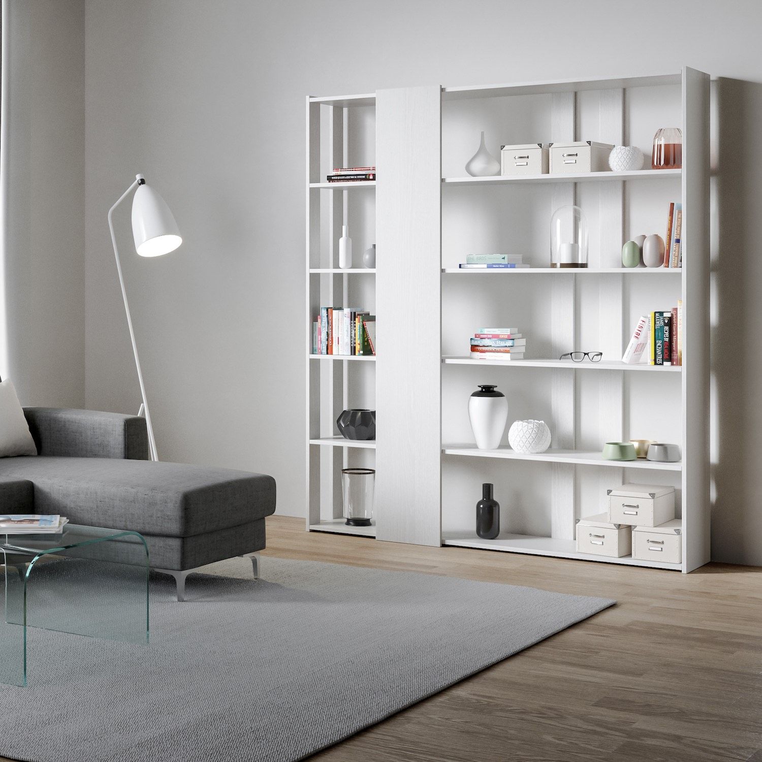 Libreria moderna per soggiorno o ufficio Inedditah D