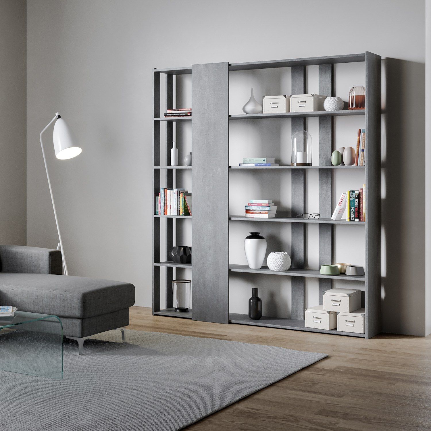 Libreria moderna per soggiorno o ufficio Inedditah D