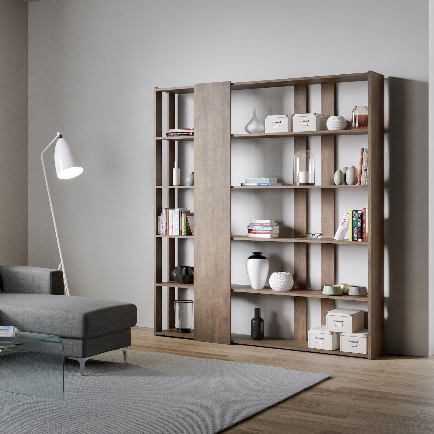 Libreria moderna per soggiorno o ufficio Inedditah D