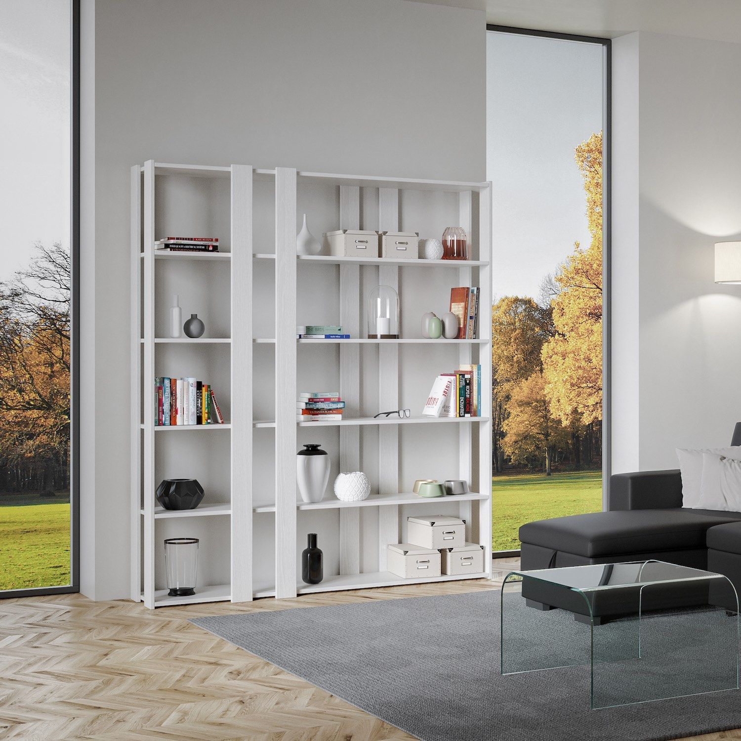 Libreria moderna a giorno in legno nobilitato Inedditah E