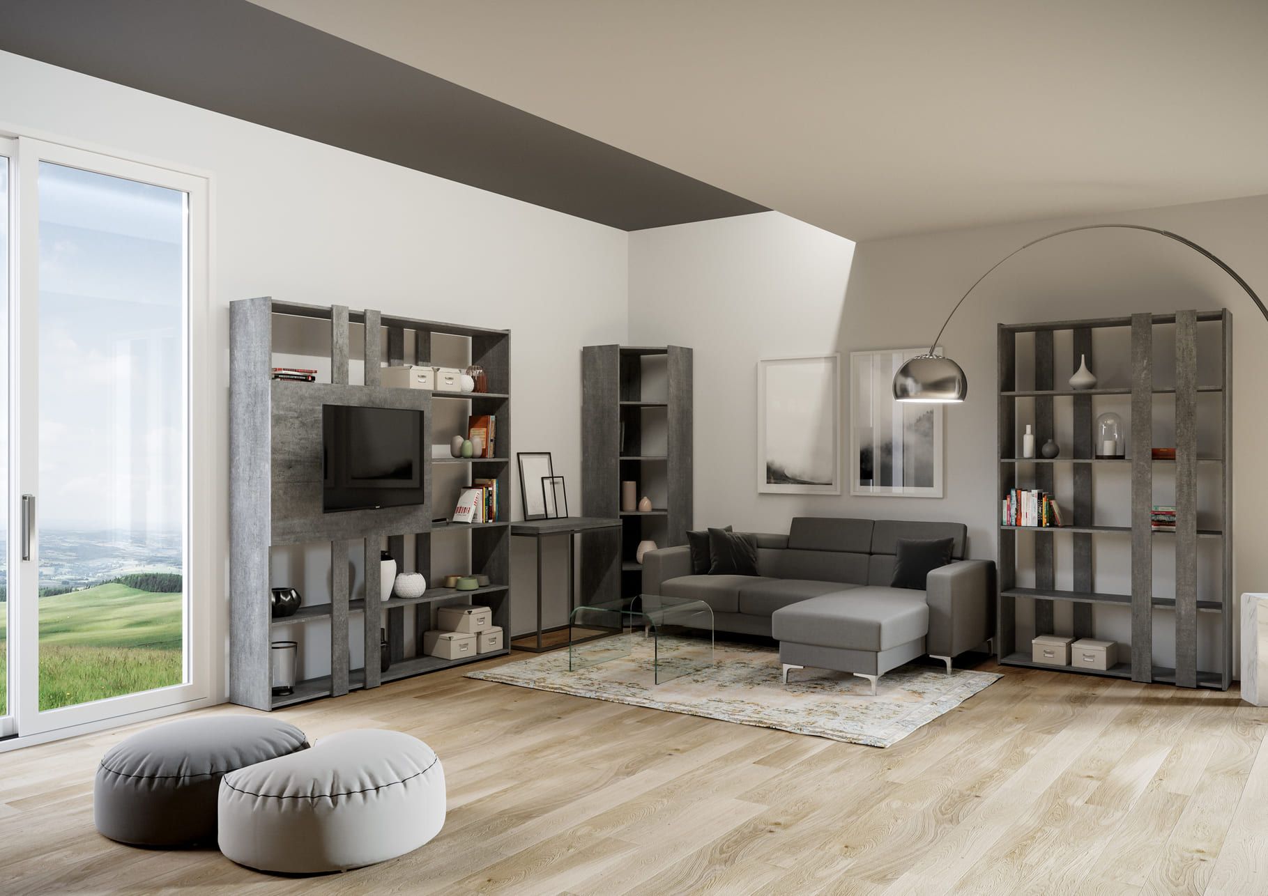 Libreria moderna da parete a giorno Inedditah Small A