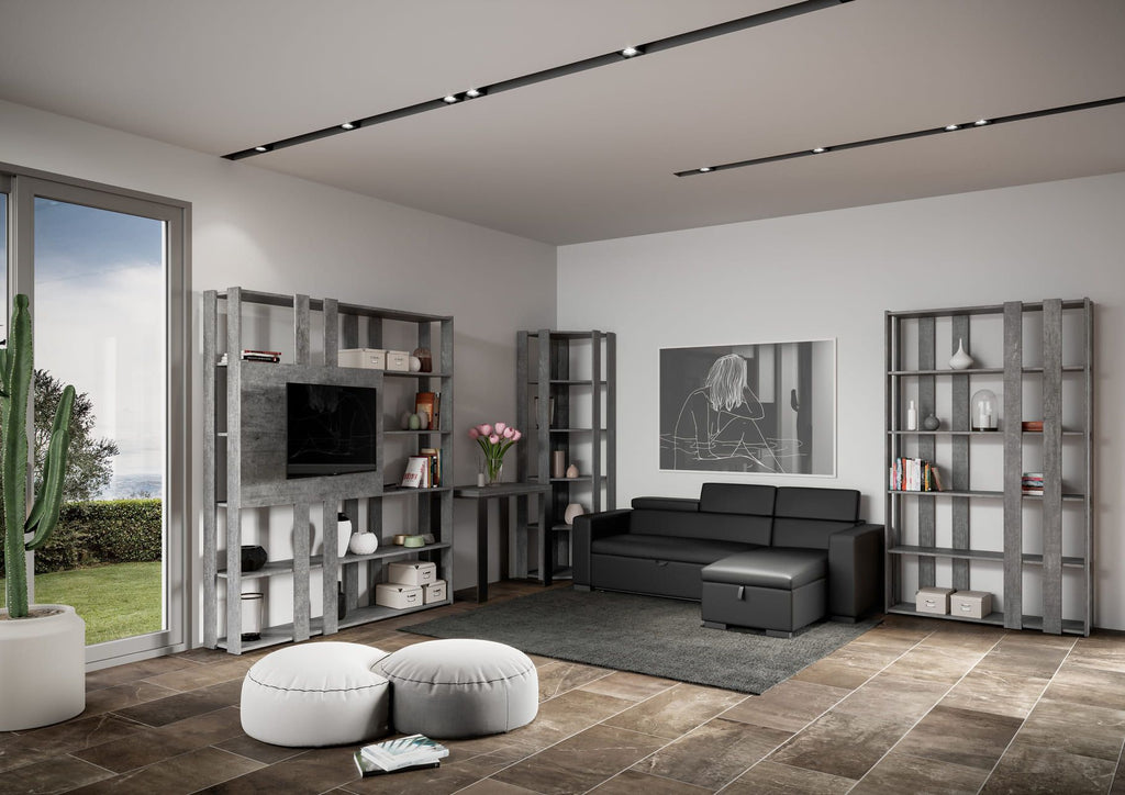 Libreria a muro moderna in legno Inedditah Small E