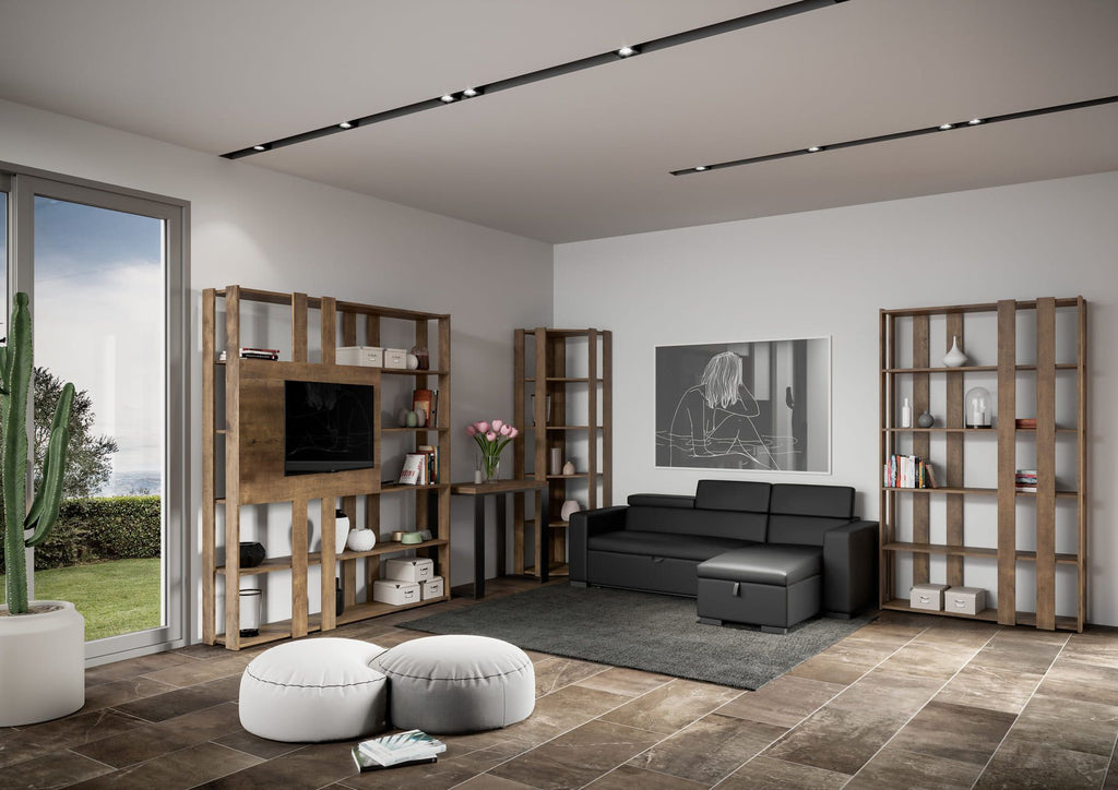 Libreria a muro moderna in legno Inedditah Small E