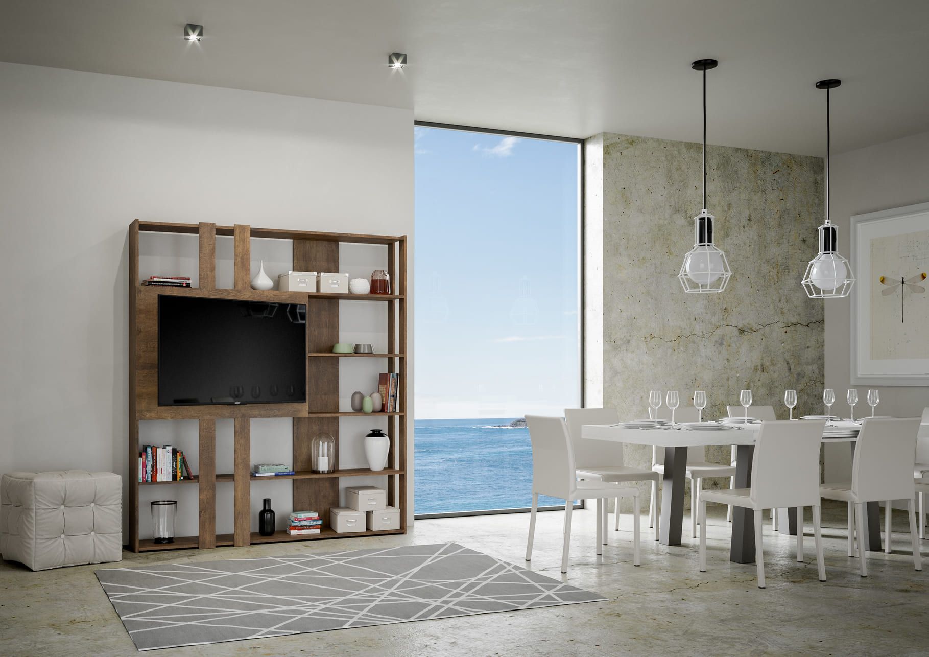 Libreria parete attrezzata porta TV Inedditah L