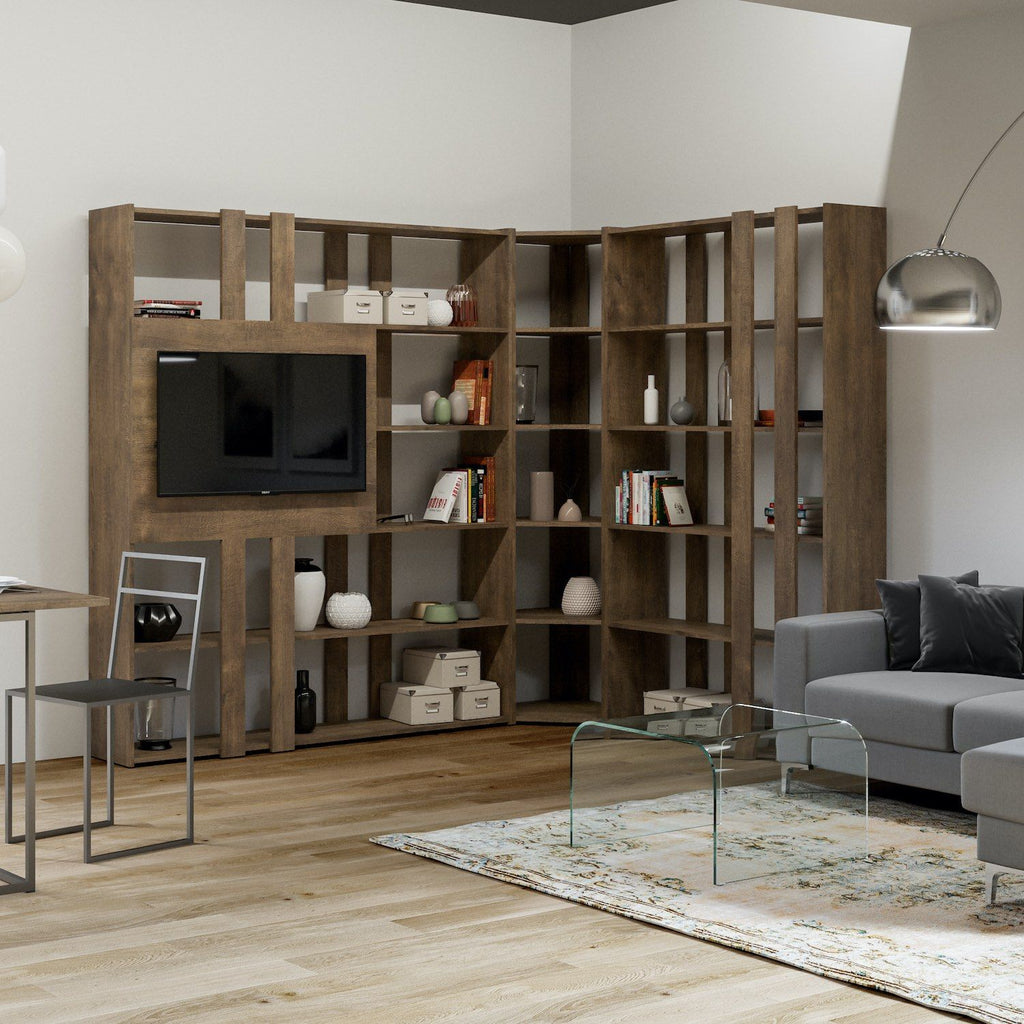 Parete attrezzata angolare per soggiorno Inedditah1