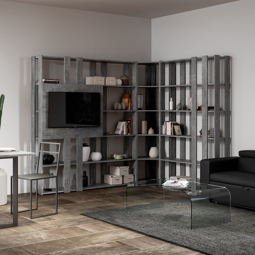 Parete attrezzata angolare per zona giorno Inedditah3