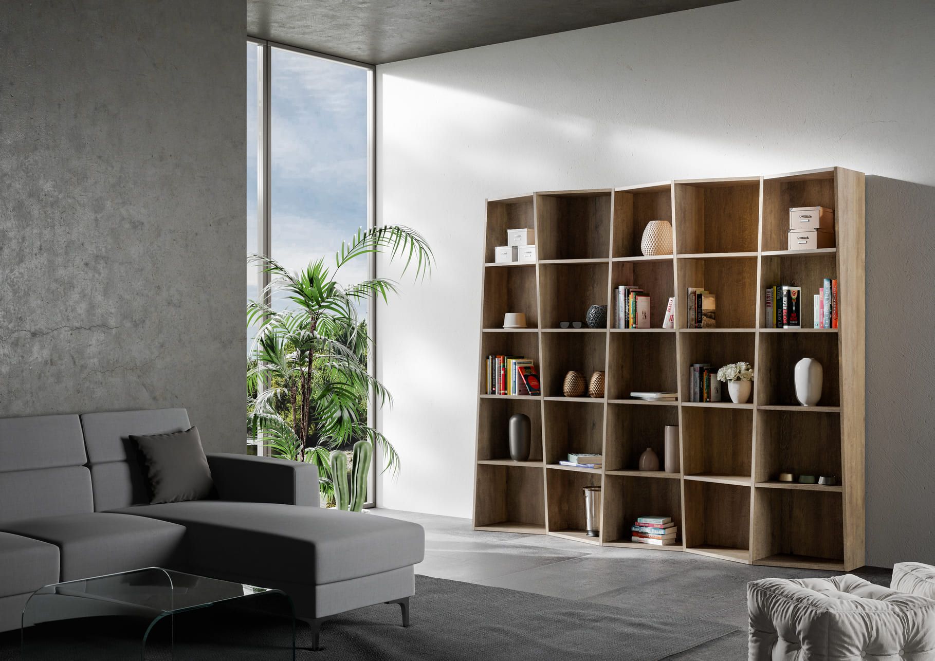 Libreria scaffale design moderno per casa ufficio Deducha 5