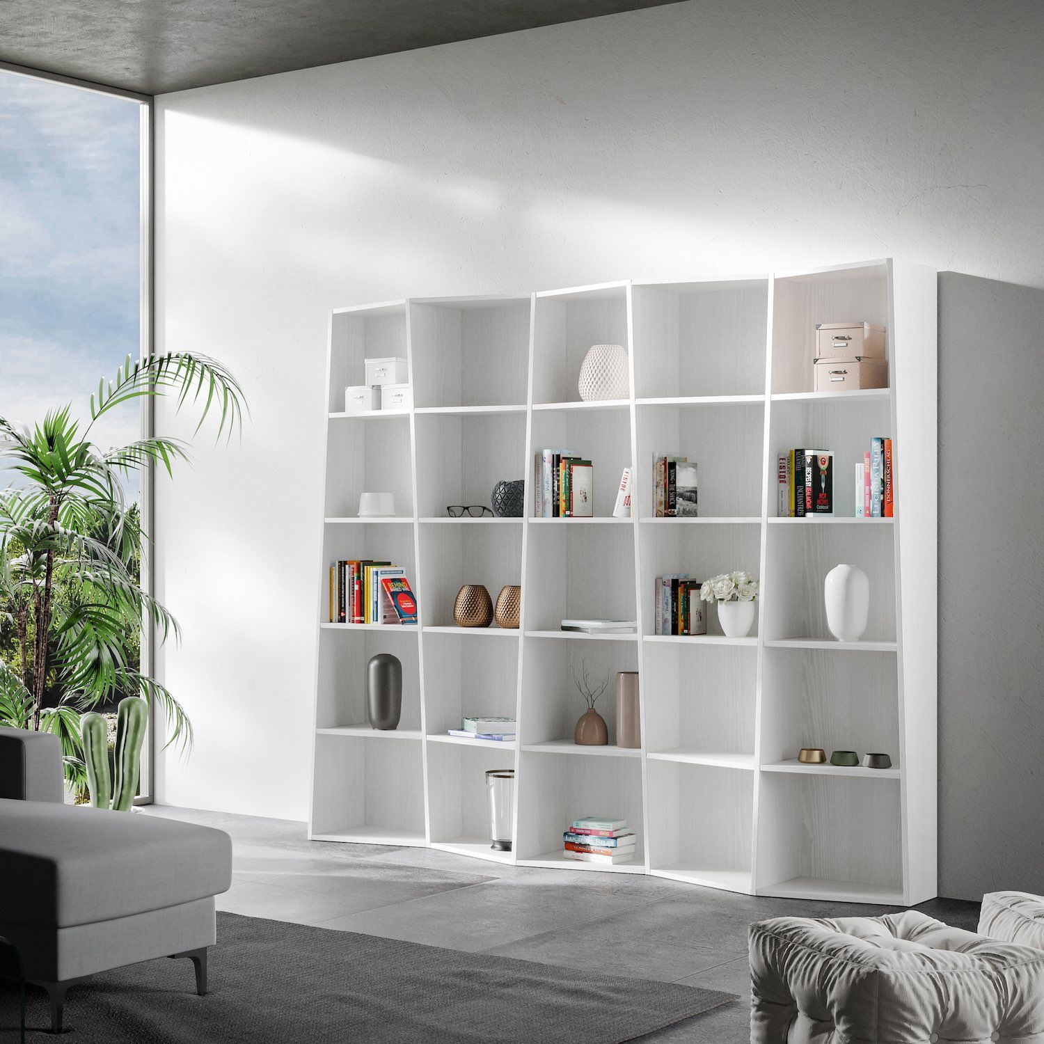 Libreria scaffale design moderno per casa ufficio Deducha 5