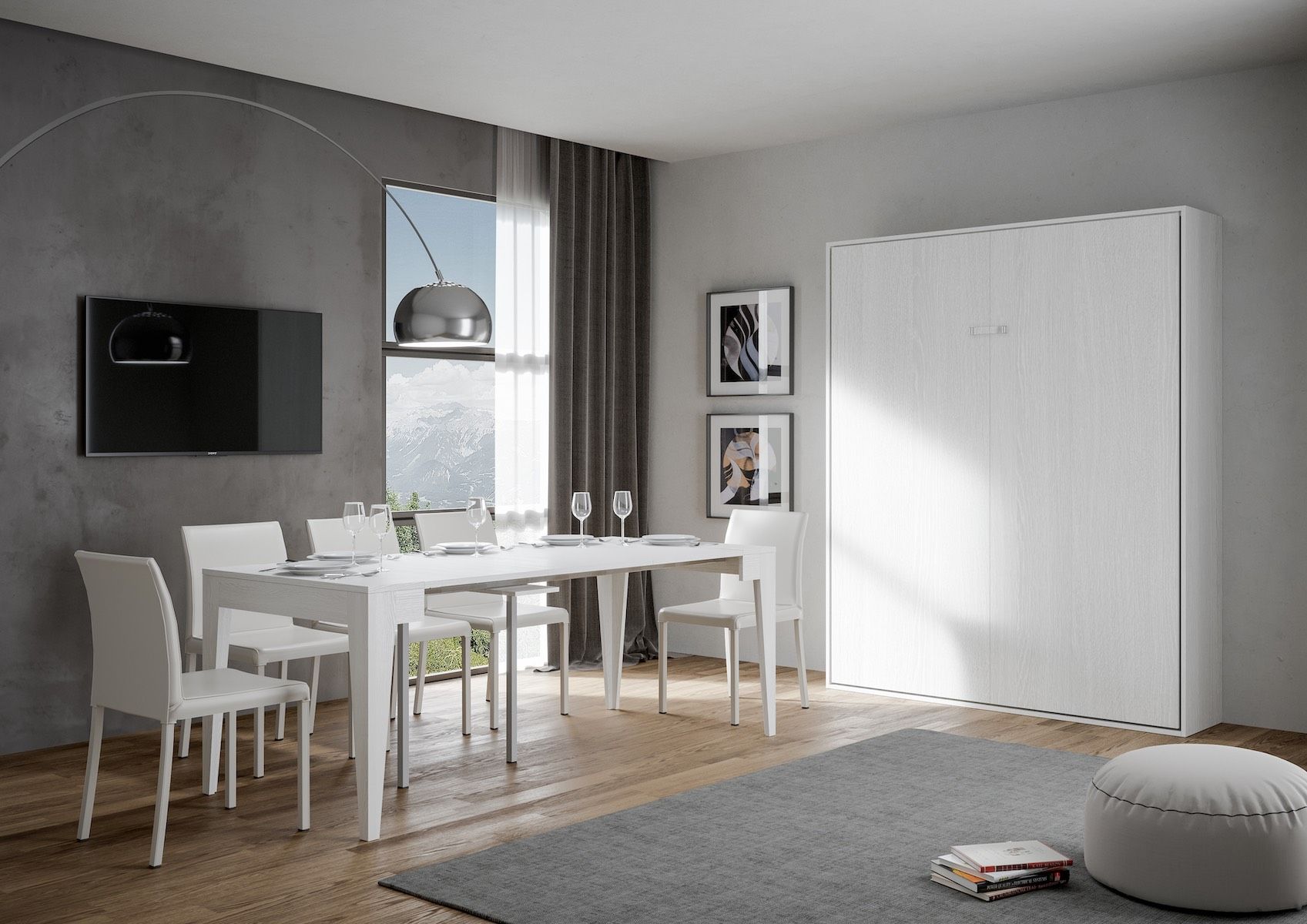 Letto matrimoniale a scomparsa design moderno Lexton