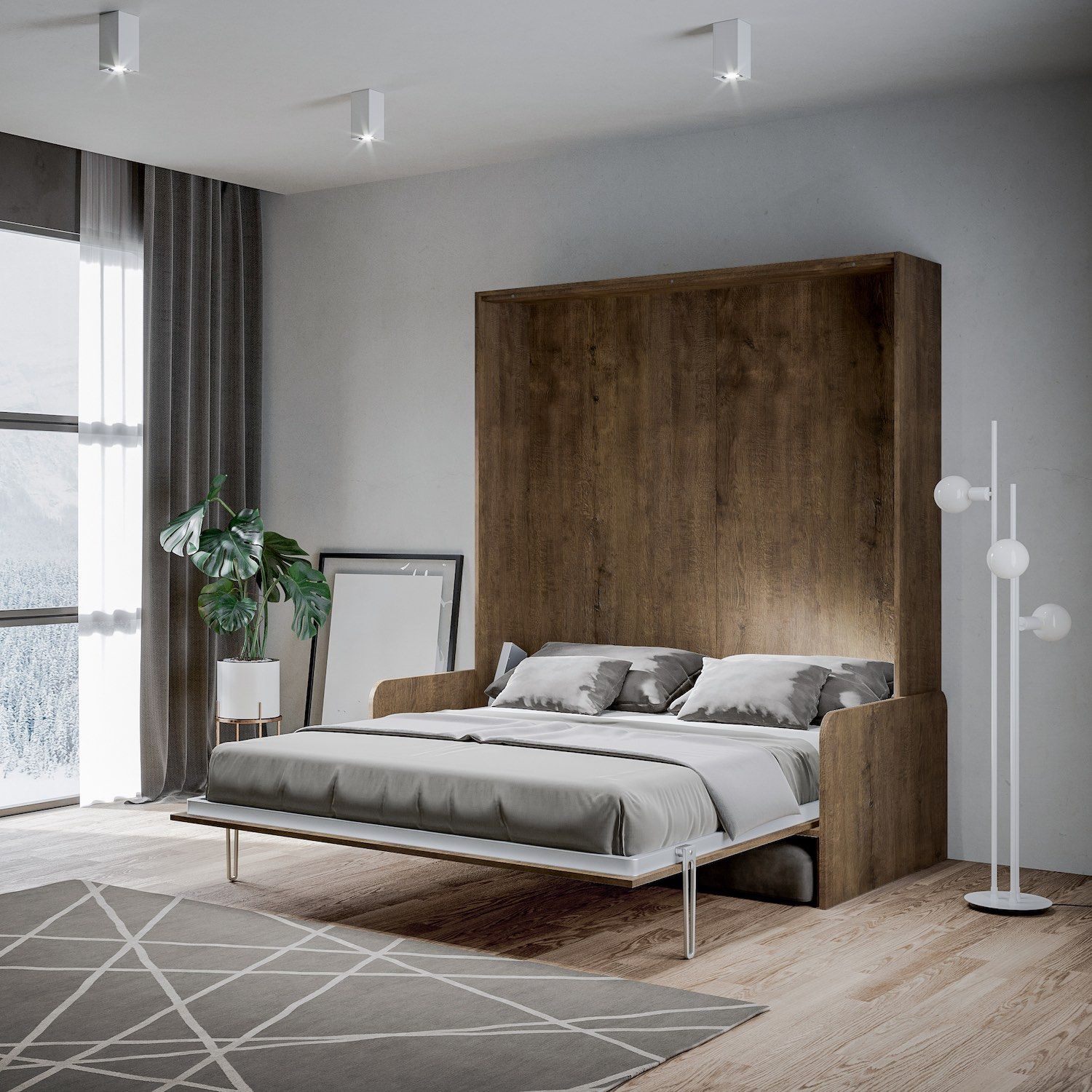 Letto matrimoniale a scomparsa con divano Lexton