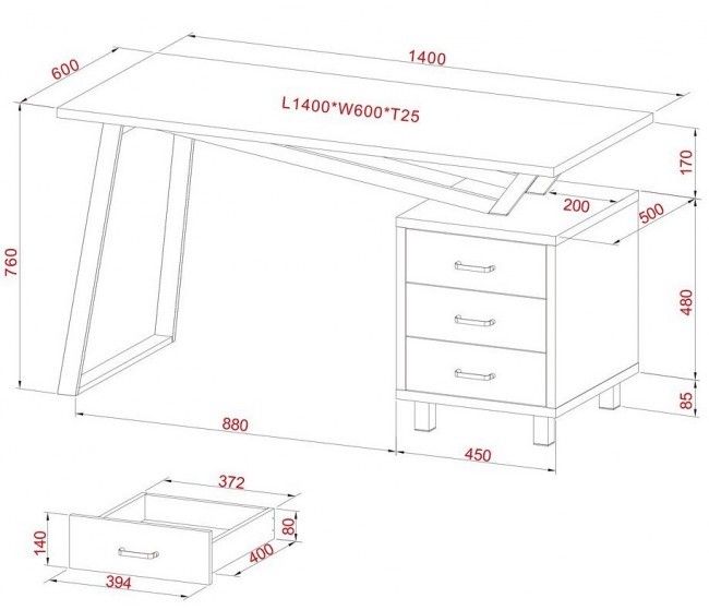 Scrivania porta PC con cassettiera Thomas