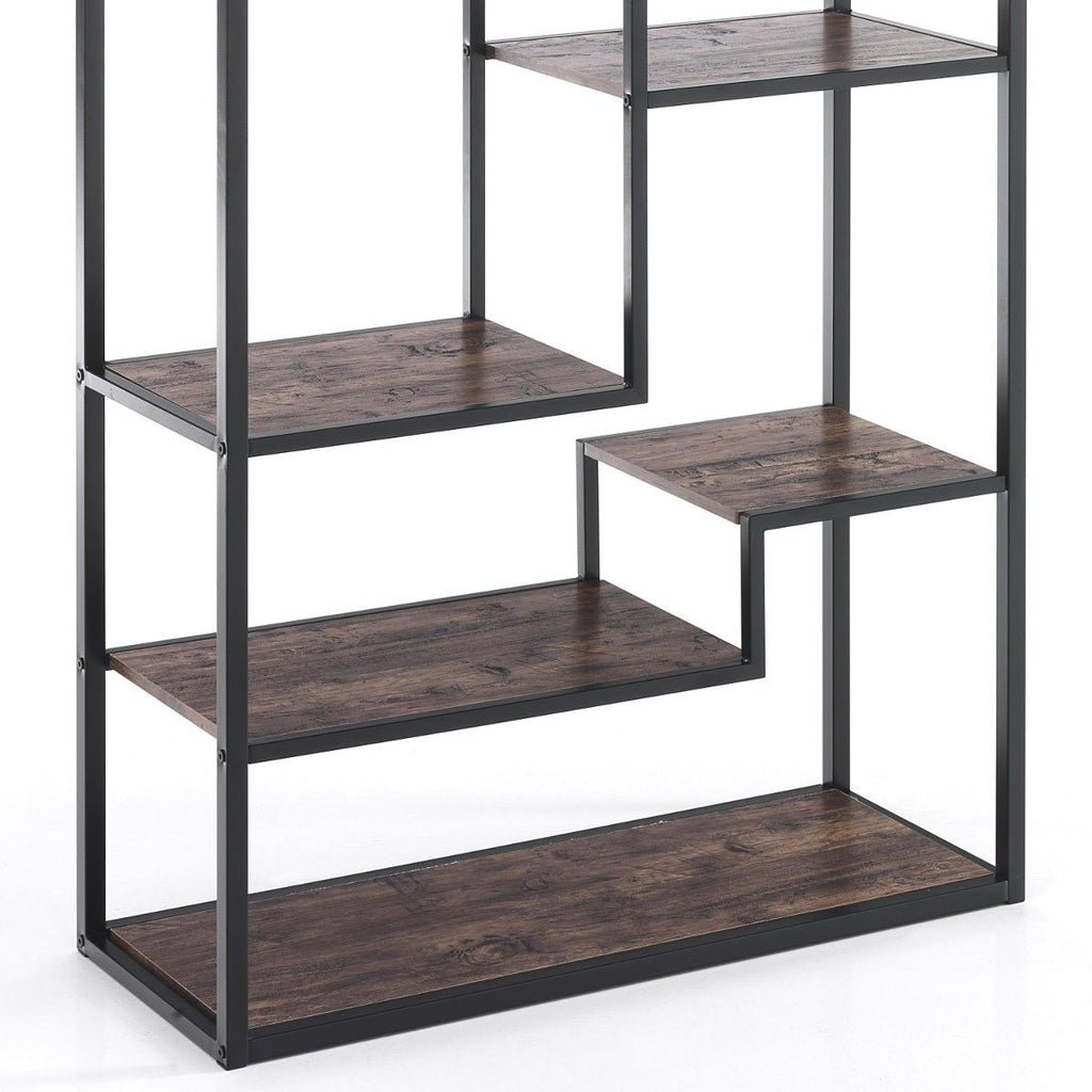 Libreria divisoria bifacciale in metallo e legno Unisocom