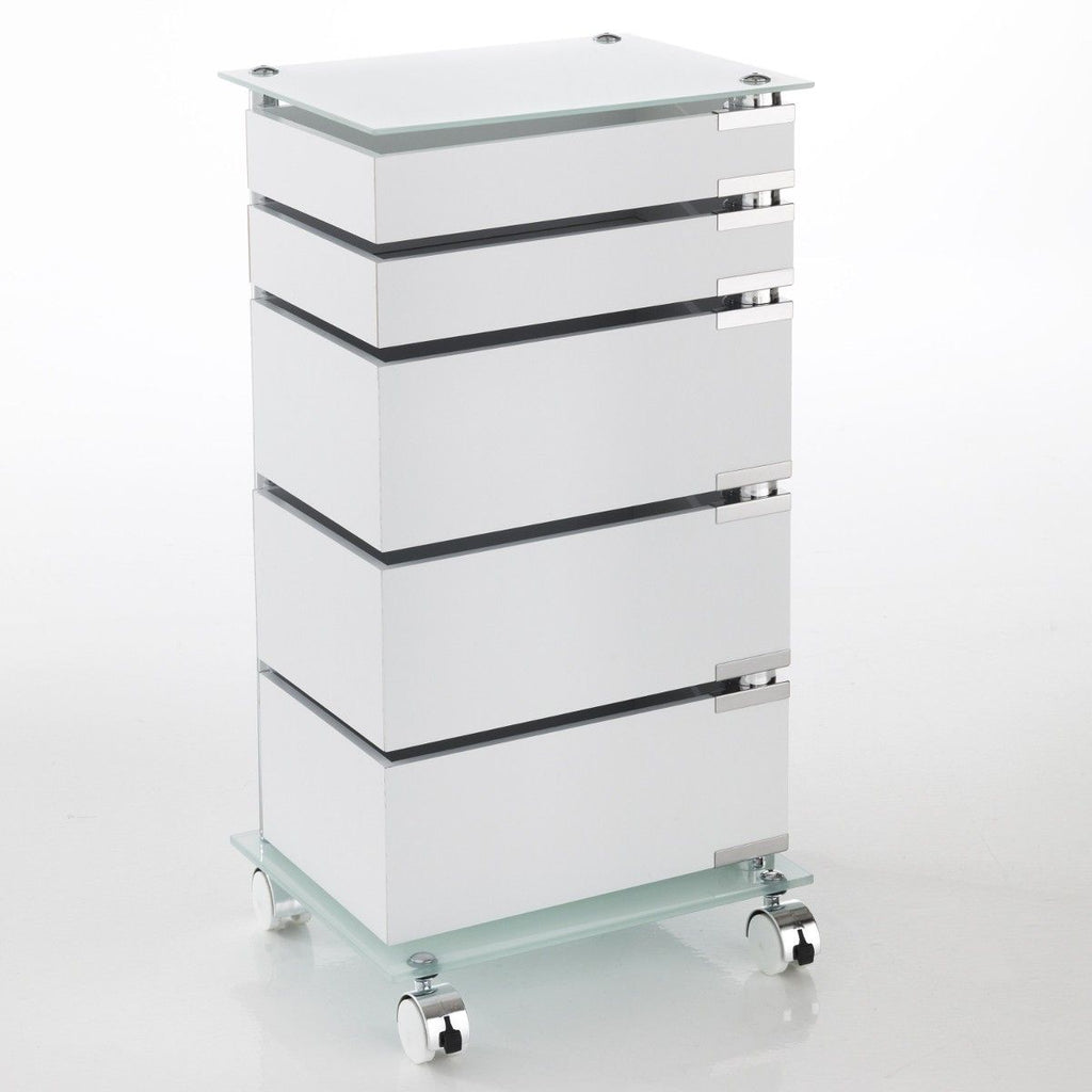 Cassettiera da scrivania con ruote e 5 cassetti Dennis