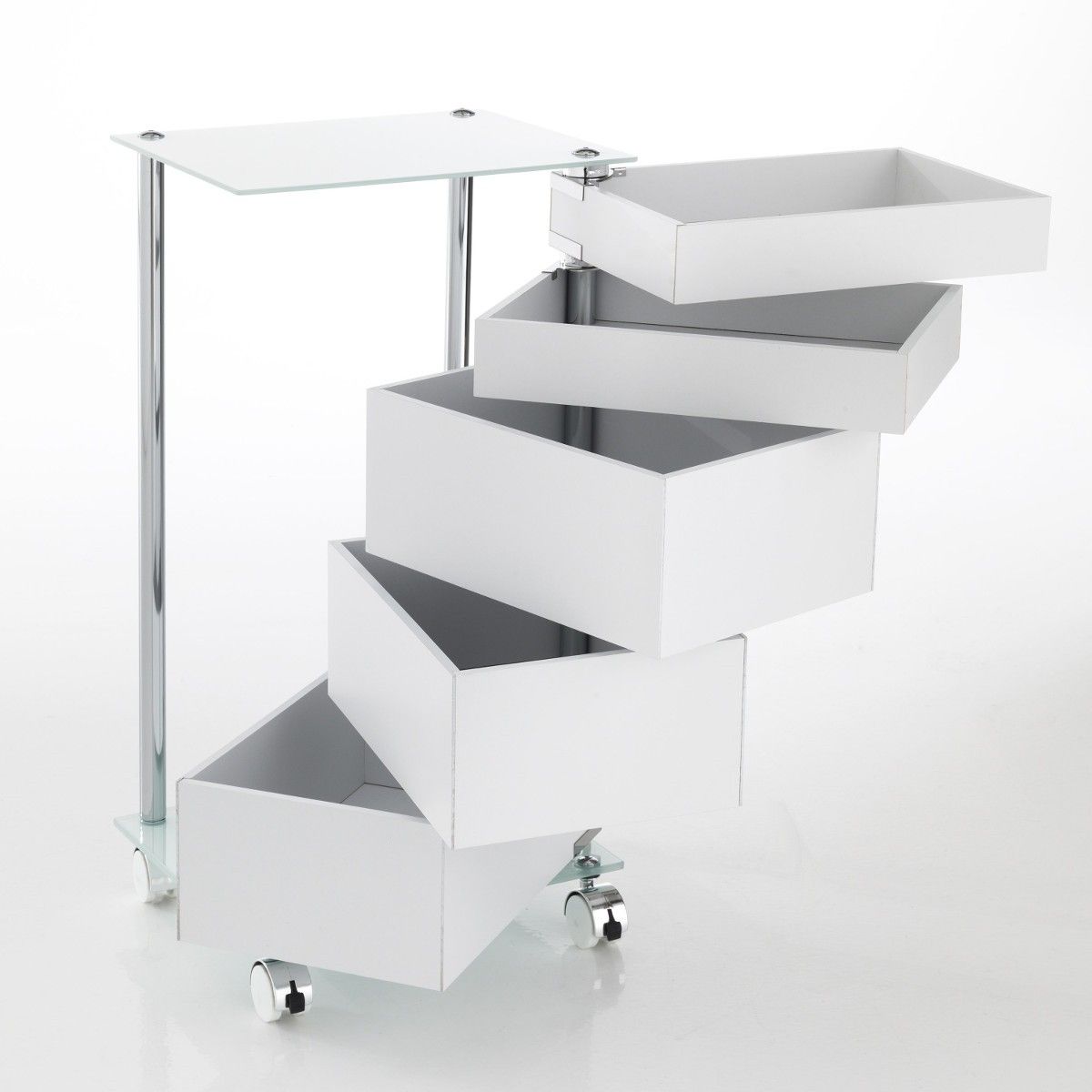 Cassettiera da scrivania con ruote e 5 cassetti Dennis