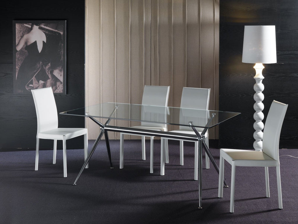 Tavolo scrivania in vetro e metallo Glam