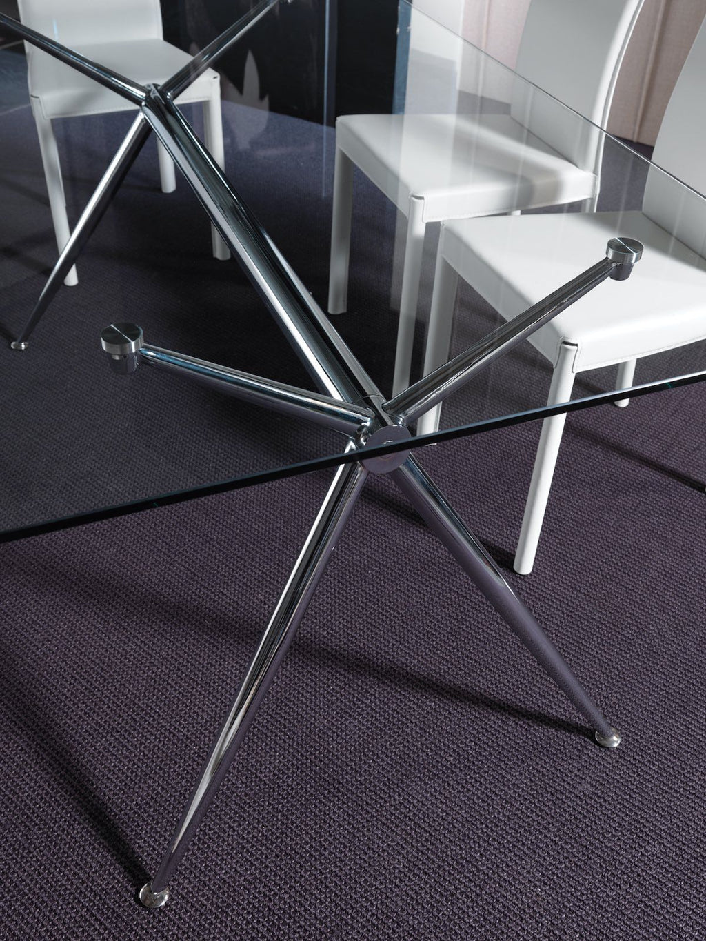 Tavolo scrivania in vetro e metallo Glam